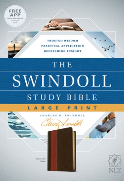 Cover for Charles R. Swindoll · Tyndale NLT The Swindoll Study Bible, Large Print  ? New Living Translation Study Bible by Charles Swindoll, Includes Study Notes, Book Introductions and More! (Kunstlederbuch) (2018)