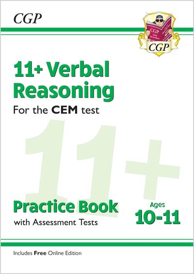 Cover for CGP Books · 11+ CEM Verbal Reasoning Practice Book &amp; Assessment Tests - Ages 10-11 (Pocketbok) [With Online edition] (2024)