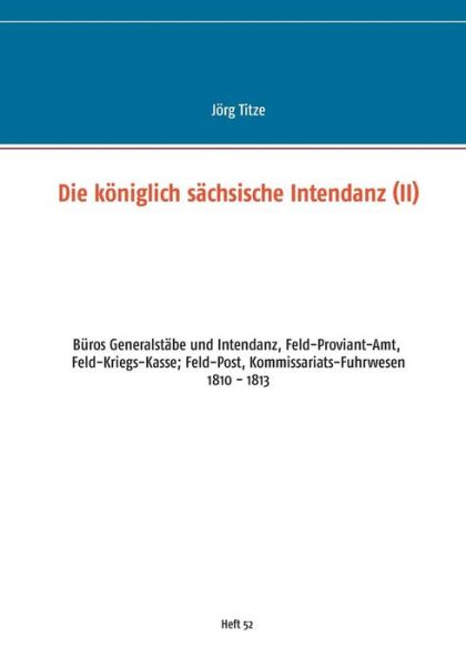 Cover for Titze · Die königlich sächsische Intendan (Book) (2019)