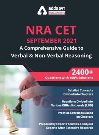 A Comprehensive Guide to Verbal & Non-verbal Reasoning for NRA CET Exam - Adda247 - Livres - Metis Eduventures pvt ltd - 9789389924718 - 25 février 2020