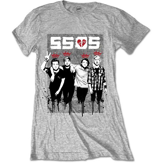 Cover for 5 Seconds of Summer · 5 Seconds of Summer Ladies T-Shirt: 2 Finger Dripped (T-shirt) [size S] [Grey - Ladies edition]