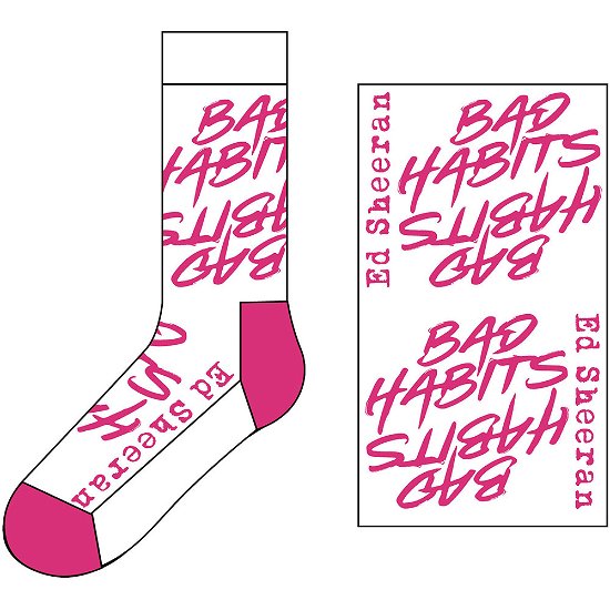 Ed Sheeran Unisex Ankle Socks: Bad Habits (UK Size 7 - 11) - Ed Sheeran - Mercancía -  - 5056368699719 - 