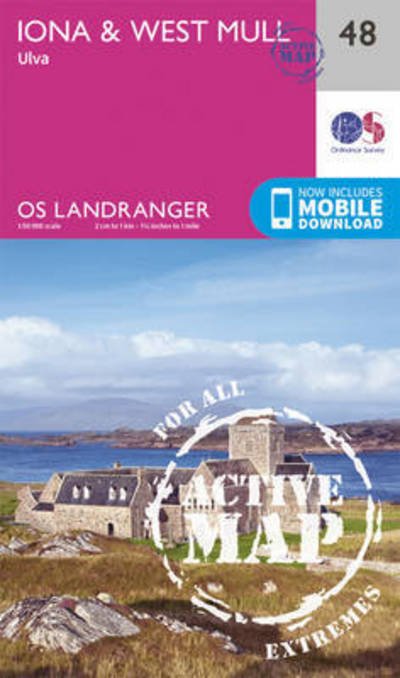 Cover for Ordnance Survey · Iona &amp; West Mull, Ulva - OS Landranger Active Map (Landkarten) [February 2016 edition] (2016)