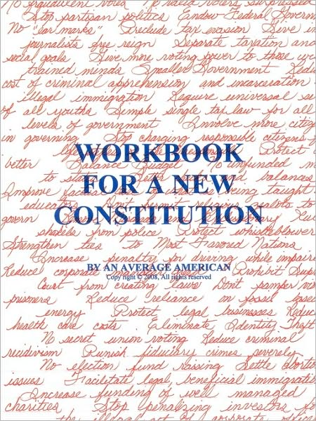 Cover for Average American an Average American · Workbook for a New Constitution (Paperback Book) (2010)