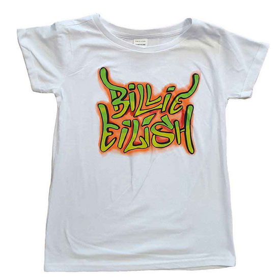 Cover for Billie Eilish · Billie Eilish Kids Girls T-Shirt: Graffiti (White) (Skinny Fit) (T-shirt)