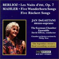 Songs - Berlioz / Mahler / Degaetani / Eastman Chamb Ens - Muziek - BRIDGE - 0090404901720 - 10 mei 1993