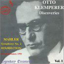 Discoveries 1 / Symphony 2: Resurrection - Klemperer / Sydney Sym Orch / Mahler / Bagnall - Muziek - DRI - 0723723735720 - 15 februari 2000