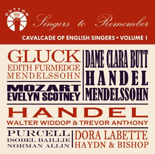 Cover for Labette / Scotney / Butt/+ · Cavalcade Of English Singers Vol.1 (CD) (2011)