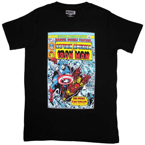 Marvel Comics Unisex T-Shirt: Captain America & Iron Man Comic Cover - Marvel Comics - Merchandise -  - 5056737239720 - 