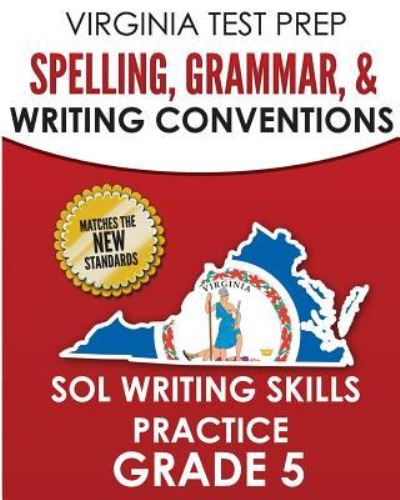 Cover for V Hawas · Virginia Test Prep Spelling, Grammar, &amp; Writing Conventions Grade 5 (Paperback Book) (2018)