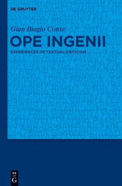Cover for Gian Biagio Conte · Ope Ingenii (Hardcover Book) (2013)
