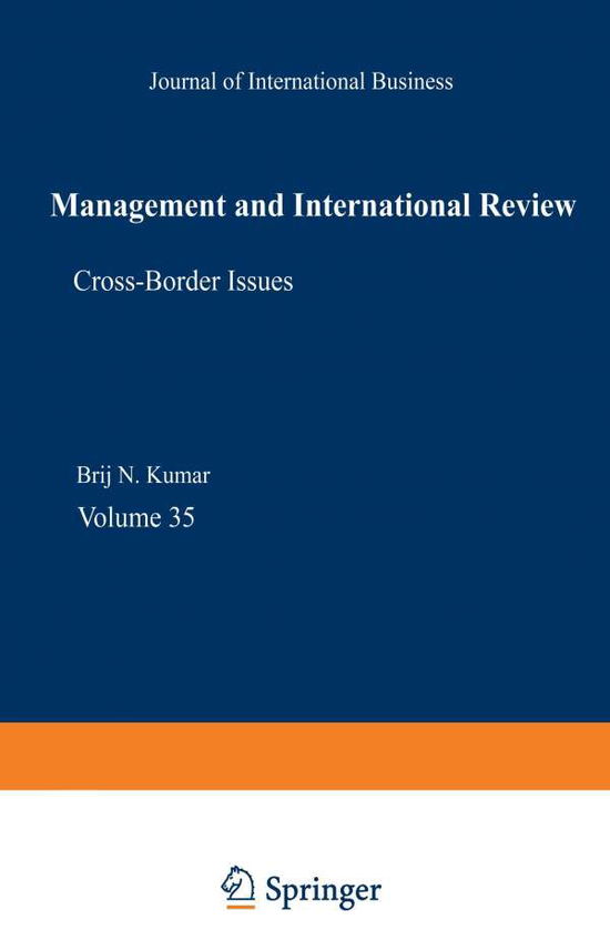 Cover for Brij N Kumar · Euro-Asian Management and Business I: Cross-Border Issues - Mir Special Issue (Taschenbuch) [1995 edition] (1995)