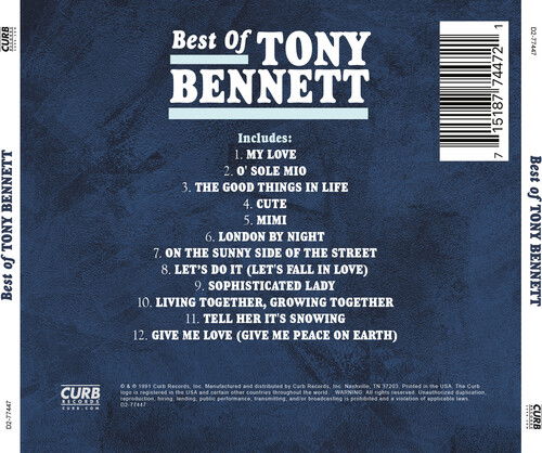 Best Of Tony Bennett - Bennetttony - Musik - Curb - 0715187744721 - 11. August 2023