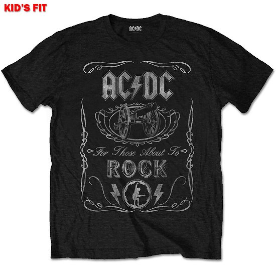 AC/DC Kids T-Shirt: Vintage Cannon Swig  (3-4 Years) - AC/DC - Merchandise -  - 5056368623721 - 