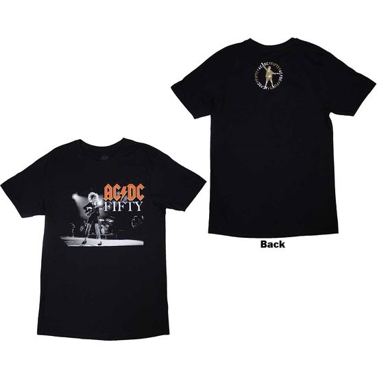 Cover for AC/DC · AC/DC Unisex T-Shirt: On Stage Fifty (Black) (Back Print) (T-shirt) [size S] (2024)