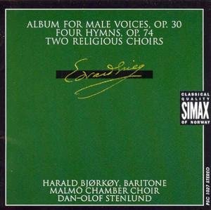 Album for Male Voices / 4 Hymns - Grieg / Bjorkoy / Malmo Chamber Choir / Stenlund - Musikk - SIMAX - 7025560102721 - 13. januar 1992