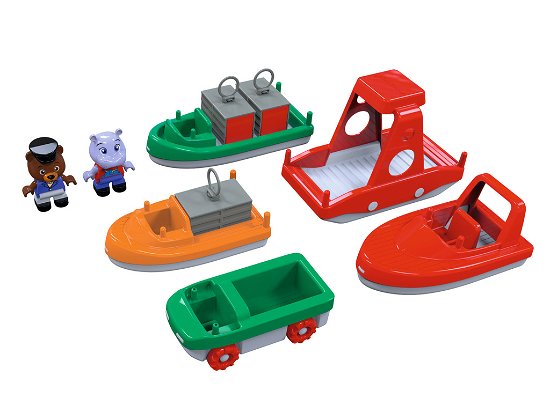 Cover for Aquaplay · AquaPlay Bådsæt m/4 både, 1 amfibie køretøj, 2 figurer (Toys) (2022)