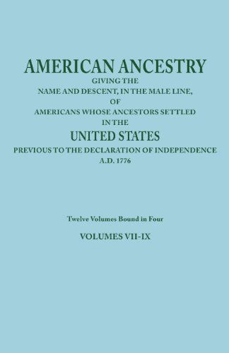Cover for Joel Munsell's Sons · American Ancestry: Giving the Name and Descent, in the Male Line, of Americans Whose Ancestors Settled in the United States Previous to T (Paperback Book) (2013)