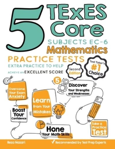 Cover for Reza Nazari · 5 TExES Core Subjects EC-6 Mathematics Practice Tests (Paperback Book) (2020)