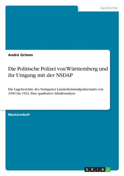 Cover for Grimm · Die Politische Polizei von Württe (Buch)