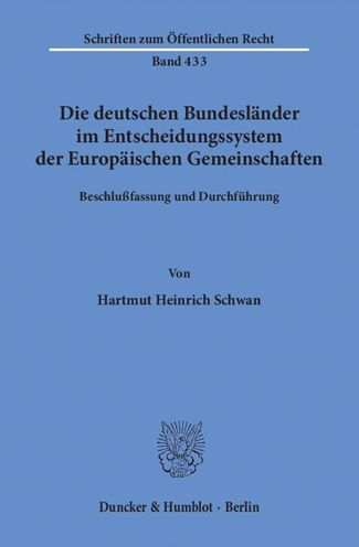 Cover for Schwan · Die deutschen Bundesländer im En (Book) (1982)
