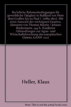 Cover for Heller · Rechtliche Rahmenbedingungen für (Bok) (1998)
