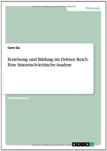 Cover for Ga · Erziehung und Bildung im Dritten Rei (Bok) [German edition] (2014)