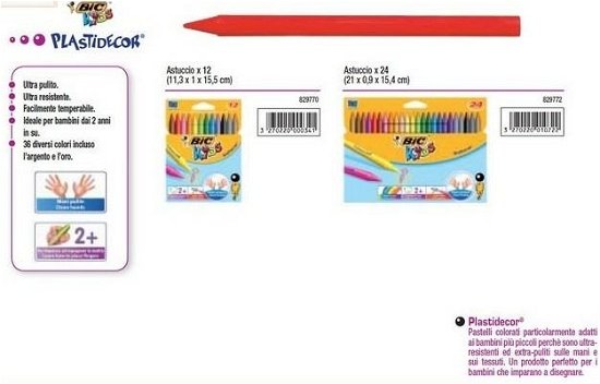 Bic - Bic Kids Plastidecor Hard Sharpenable Crayons Asst (pack 24) - Bic - Spiel - Bic - 3270220010722 - 