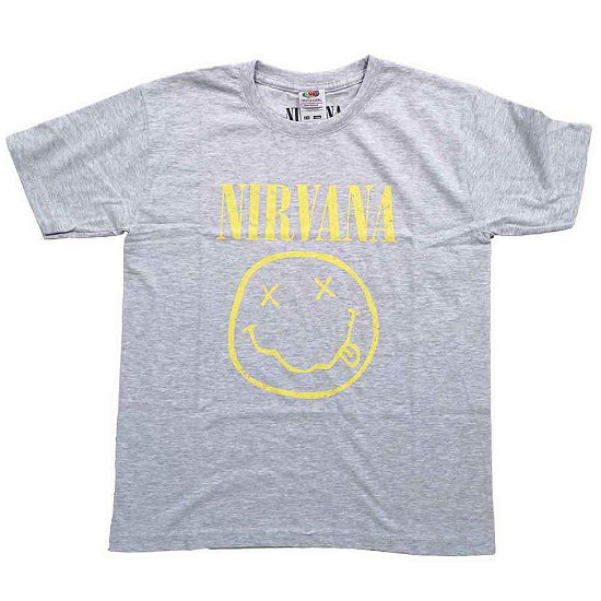 Cover for Nirvana · Nirvana Kids T-Shirt: Yellow Happy Face (5-6 Years) (T-shirt) [size 5-6yrs] [Grey - Kids edition]