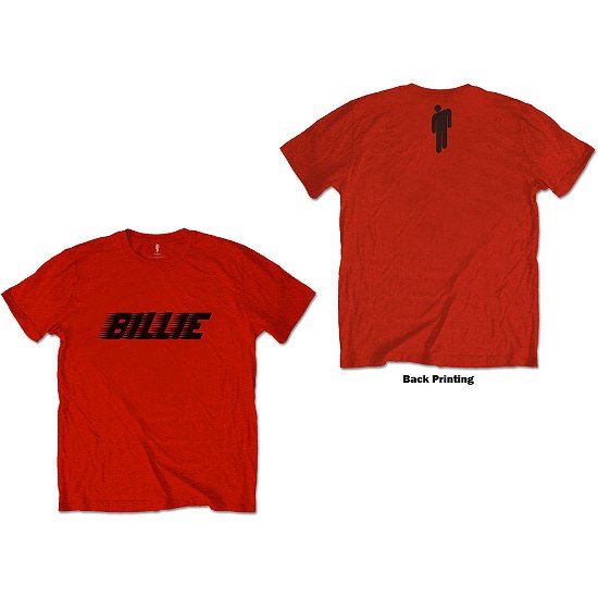 Cover for Billie Eilish · Billie Eilish Unisex T-Shirt: Racer Logo &amp; Blohsh (Back Print) (T-shirt) [size S] [Red - Unisex edition]