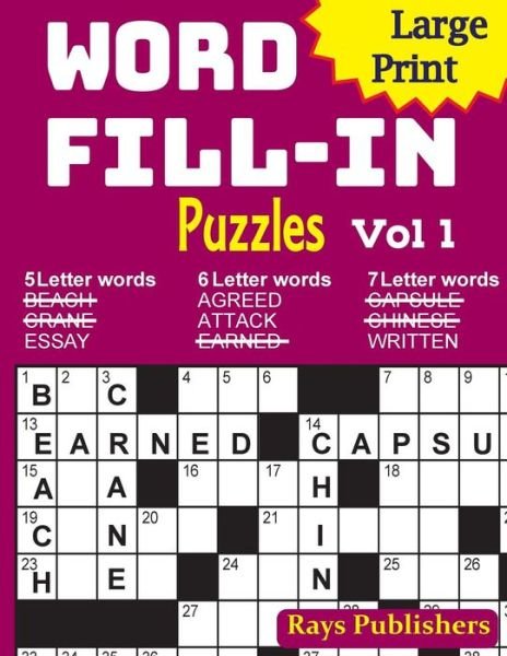 Cover for Jaja Media · Large Print Word Fill-in Puzzles (Paperback Book) (2017)