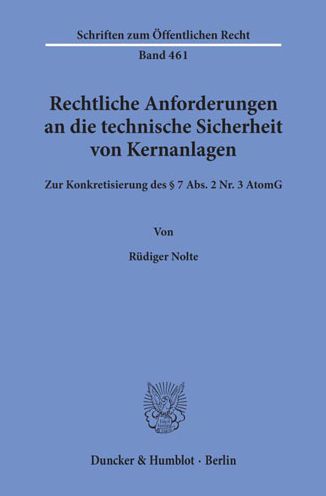 Cover for Nolte · Rechtliche Anforderungen an die t (Book) (1984)