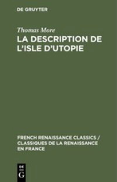 Description De Lisle Dutopie Crf 6 - More - Books -  - 9789027968722 - 1971