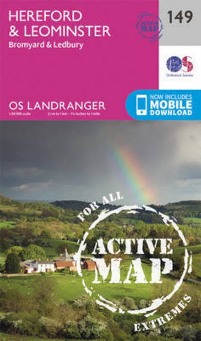 Cover for Ordnance Survey · Hereford &amp; Leominster, Bromyard &amp; Ledbury - OS Landranger Active Map (Kort) [February 2016 edition] (2016)
