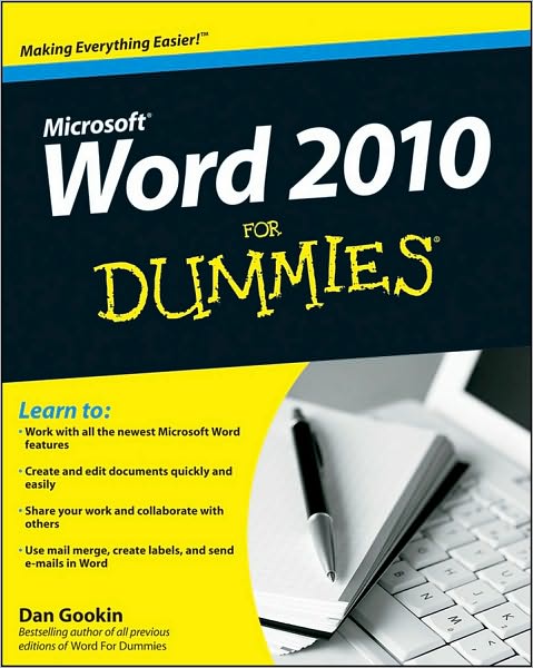 Cover for Gookin, Dan (Coeur d'Alene, Idaho) · Word 2010 For Dummies (Paperback Book) (2010)
