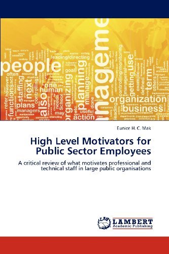 Eunice H. C. Mak · High Level Motivators for Public Sector Employees: a Critical Review of What Motivates Professional and Technical Staff in Large Public Organisations (Paperback Book) (2012)