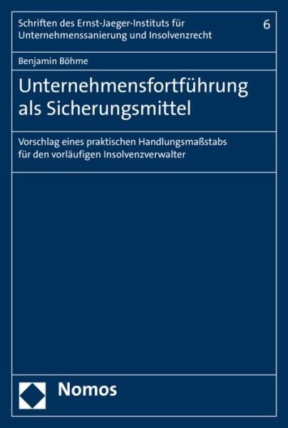 Cover for Böhme · Unternehmensfortführung als Siche (Bok) (2017)