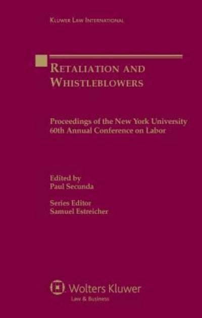 Cover for Samuel Estreicher · Retaliation and Whistleblowers (Hardcover Book) (2008)