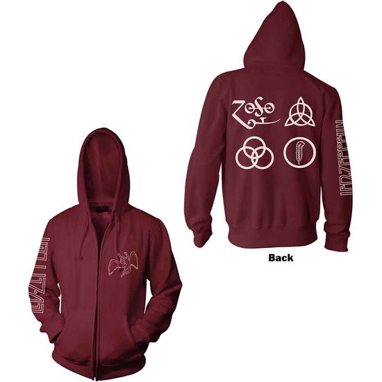 Cover for Led Zeppelin · Led Zeppelin Unisex Zipped Hoodie: Symbols (Back Print) (Hoodie)