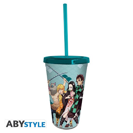 Cover for Demon Slayer · DEMON SLAYER - Tumbler with straw - 470ml - Group (Spielzeug)