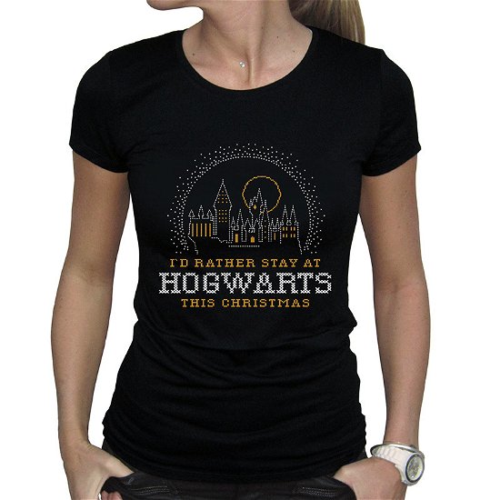 Harry Potter - Woman black tshirt - Christmas at Hogwarts - Harry Potter - Andet - The Good Gift - 3665361102724 - 