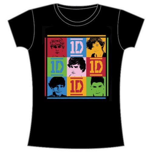 Cover for One Direction · One Direction Ladies T-Shirt: 9 Squares (Skinny Fit) (T-shirt) [size S] [Black - Ladies edition]