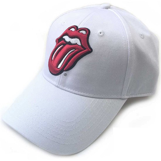The Rolling Stones Unisex Baseball Cap: Classic Tongue (White) - The Rolling Stones - Marchandise - Bravado - 5056170621724 - 