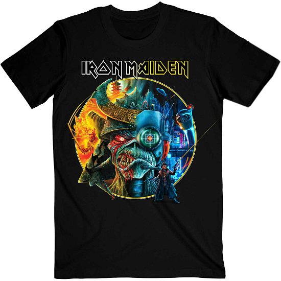 Iron Maiden Unisex T-Shirt: The Future Past Tour '23 Circle Art - Iron Maiden - Fanituote -  - 5056561081724 - 