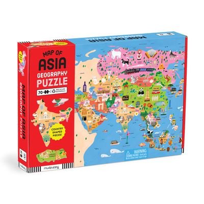Map of Asia 70 Piece Geography Puzzle - Mudpuppy - Brettspill - Galison - 9780735376724 - 25. januar 2024