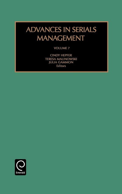 Cover for J. Gam C. Hepfer T. Malinowski · Advances in Serials Management - Advances in Serials Management (Hardcover Book) (2000)