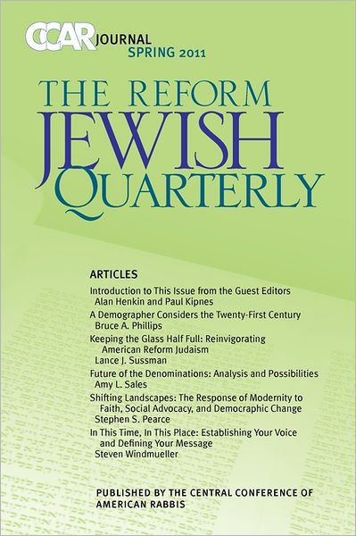 Cover for Susan Laemmle · Ccar Journal, the Reform Jewish Quarterly Spring 2011: New Visions of Jewish Communit (Paperback Book) (2011)