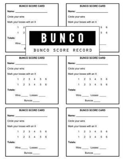 Cover for Bg Publishing · Bunco Score Record (Taschenbuch) (2018)