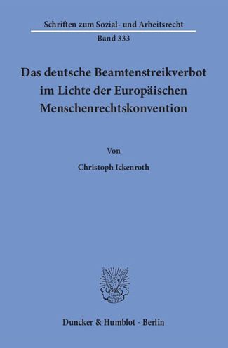 Cover for Ickenroth · Das deutsche Beamtenstreikver (Buch) (2015)