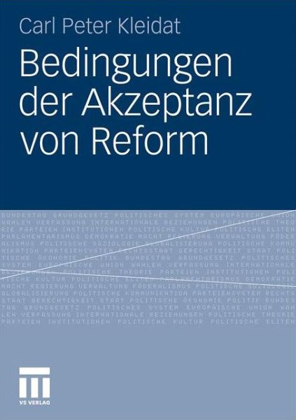 Cover for Carl Peter Kleidat · Bedingungen Der Akzeptanz Von Reform (Paperback Book) [2011 edition] (2011)